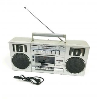 Vintage Toshiba Rt - 150s 1983 Portable Stereo Radio Cassette Recorder 80s Boombox