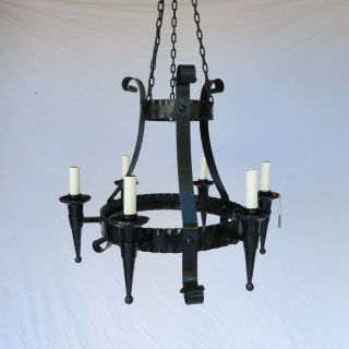 A Spanish Iron Medieval Style 6 - Light Chandelier Game Of Thones Gothic Look