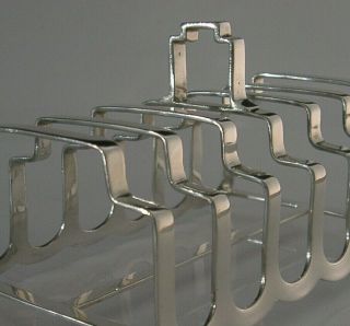 Art Deco Solid Sterling Silver Six Slice Toast Rack 1936 Antique Stylish