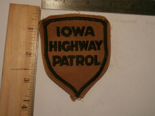 " Iowa Highway Patrol.  " Obsolete Heavy Twill W/folded Edge Old - Rarer Variation