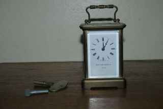Vintage Mathew Norman 8 Day Carriage Mantle Clock Model 1754 Great