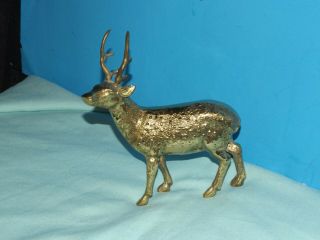 Vintage Brass Deer Mid Century Modern Figures Figurines Majestic Buck Christmas