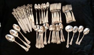 Antique 82 Pc.  Silverplate Flatware Set By National 