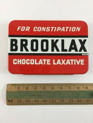 Brooklax Vintage Chocolate Laxative Tablets Full Tin,  Made In England