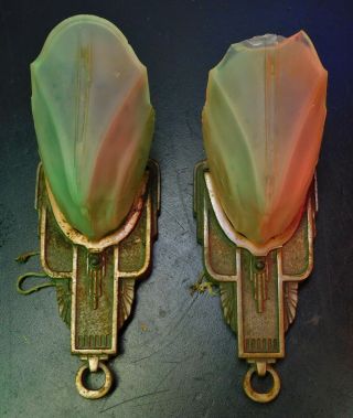 Vintage Art Deco Slip Shade Sconce Light Fixtures Mep Inc