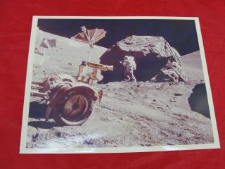 Nasa Apollo 17 Eva Astronaut Harrison Jack Schmitt Collects Moon Sample