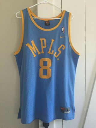 Vintage Nike Kobe Bryant 8 Mpls Los Angeles La Lakers Jersey Size Large 44 L