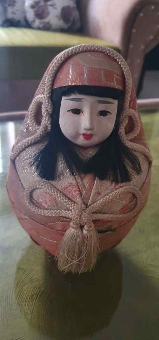 Antique Vintage Japanese Hina Doll Festival Doll.  Girls Vestival.  Peach Vestival