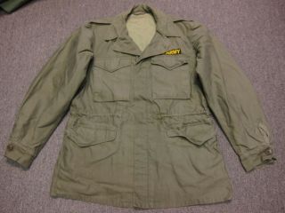 Vintage 40s Ww2 Us Army Military M - 1943 M43 Cotton Field Jacket 38 Long