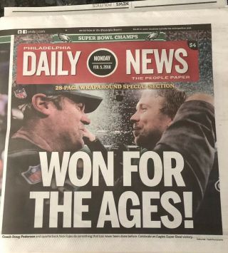 Philadelphia Daily News Eagles Bowl Victory February 5 Edition