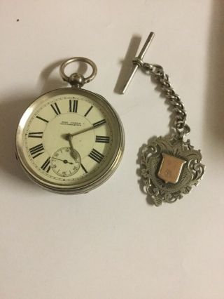 Silver Pocket Watch,  Fob And T Bar