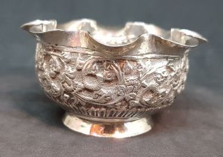 Antique Solid Silver Outstanding Burmese,  Indian Bowl