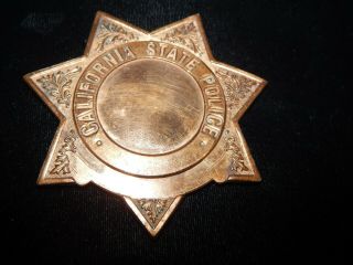 Antique California State Police Badge Copper Blank Ca Police Chp