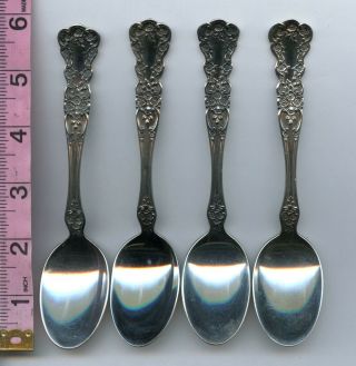 4 Buttercup Teaspoon Sterling Silver By Gorham 5 - 7/8 Inch Spoon With Buttercup