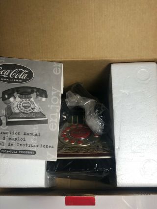 Vintage Coca Cola Stained Glass Lighted Push Button Telephone 2