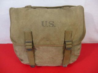 Wwii Era Us Army/usmc M1936 Canvas Musette Bag Or Pack Khaki Color - Dtd 1943 2