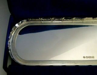 Boxed English Sterling Silver Dish Desk Pen Tray 1994 82g