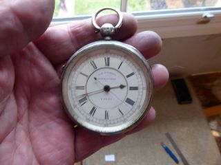 Large Antique Gents Silver Cased Center Seconds Chronograph Pocket Watch