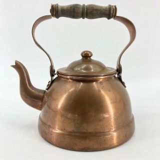 Vintage Copper Tea Pot Douro B&m Hand Crafted Kettle Teapot Made In Portugal