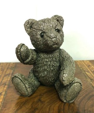 Sterling Silver (925) Teddy Bear Statue (filled) Sitting Country Artists 534 Gms