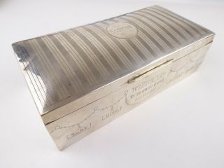 Antique Art Deco 925 Sterling Silver Birmingham 1919 Cigarette Box Case 227g