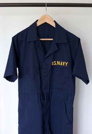 Vintage Us Navy Jumpsuit Coveralls Chain - Stitched Size 38 Medium 40s 50s Euc