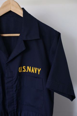 Vintage US Navy Jumpsuit Coveralls Chain - Stitched Size 38 Medium 40s 50s EUC 3