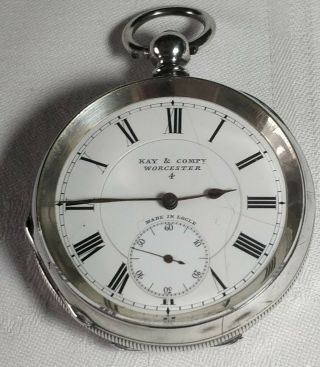 Victorian Sterling Silver Pocket Watch Key Wind Swiss Made Order Vssp