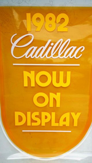 Vintage 1982 Cadillac Dealer Big Sign Yellow Cadillac Sign Car Guys Mancave