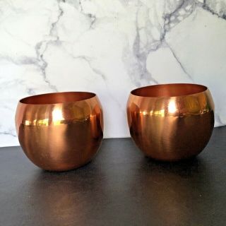 2 Copper Coppercraft Guild Stemless Roly Poly Cups Moscow Mule Vintage