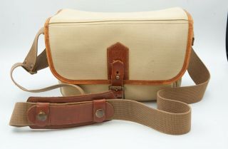 Vintage Fogg Celia Iii 691 Camera Bag Handmade Stone Canvas Leather Leica Fit