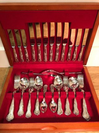 Vintage Kings Pattern A1 Sheffield Silver Plate Canteen Cutlery 44 Pc Boxed Set