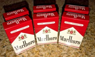 Marlboro Box Wood Stick Matches 6 Flip Top Boxes Made In Germany Rare
