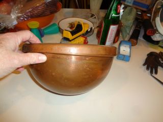 Vintage Copper Double Bowl One Nests In The Other Keeps Hot Or Cold 10 " Across