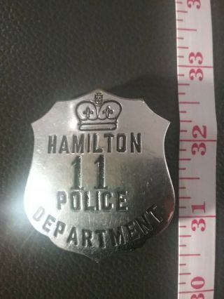 Vintage Obsolete Hamilton Ontario Police Badge Canada