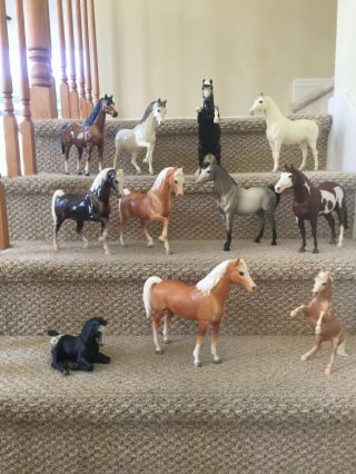Breyer Set Of Eleven Horses,  Different Colors And Sizes From 1960 