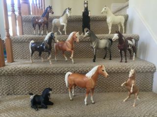 Breyer set of eleven horses,  different colors and sizes from 1960 ' s 2
