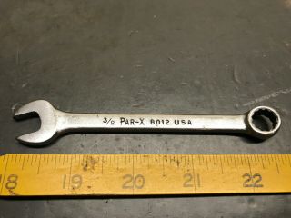 Vintage Par - X B012 3/8” 12 Point Combination Wrench Great Shape