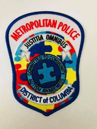 Washington Dc Metropolitan Police Department Officer Patch Mpd Autism Awareness