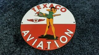 Old Vintage Texaco Gasoline Porcelain Gas Station Pump Sign