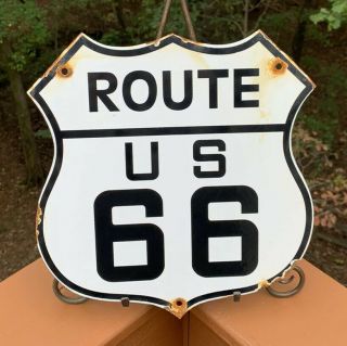 Vintage Route 66 Highway Porcelain Sign (california,  Texas,  Kansas,  Illinois)