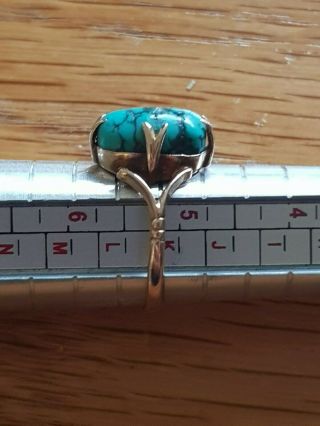 Victorian Arts & Crafts 9ct Gold Turquoise Ring 3