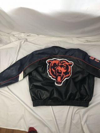 Nfl Chicago Bears Vintage Leather Jacket - Size Xl - Pre Owned