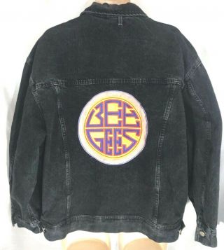 Vintage Bee Gees Black Denim Jacket,  Size 48/xl,  Hng1