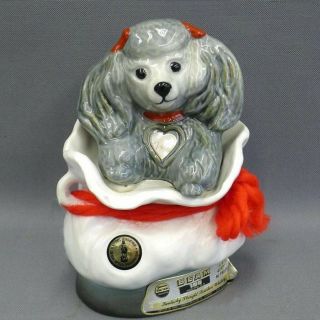 Adorable Vintage Jim Beam’s Tiffany” Grey Poodle Whiskey Decanter