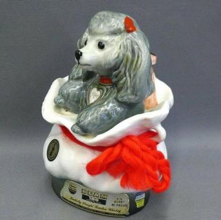 Adorable Vintage Jim Beam’s Tiffany” Grey Poodle Whiskey Decanter 2
