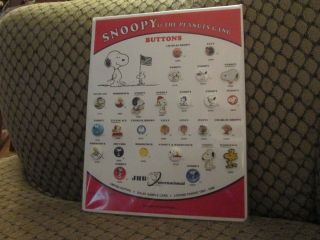 Snoopy And The Peanuts Gang Buttons Sales Sample Card Jhb International Promo