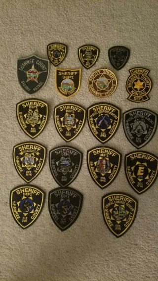 18 Patches From The Shawnee County Sheriff Kansas