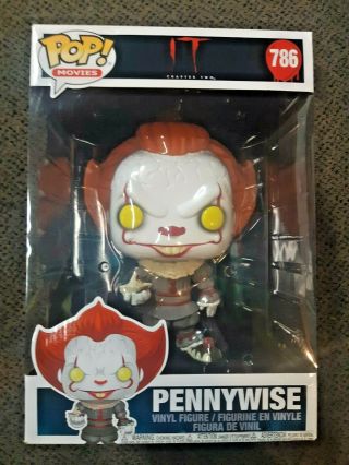 Funko Pop Pennywise With Boat 10 " Inch It Chapter 2 2019 Pop Stephen King 786