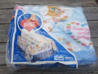 Vintage Care Bears Hearts Blanket For Twin Or Full Size Beds